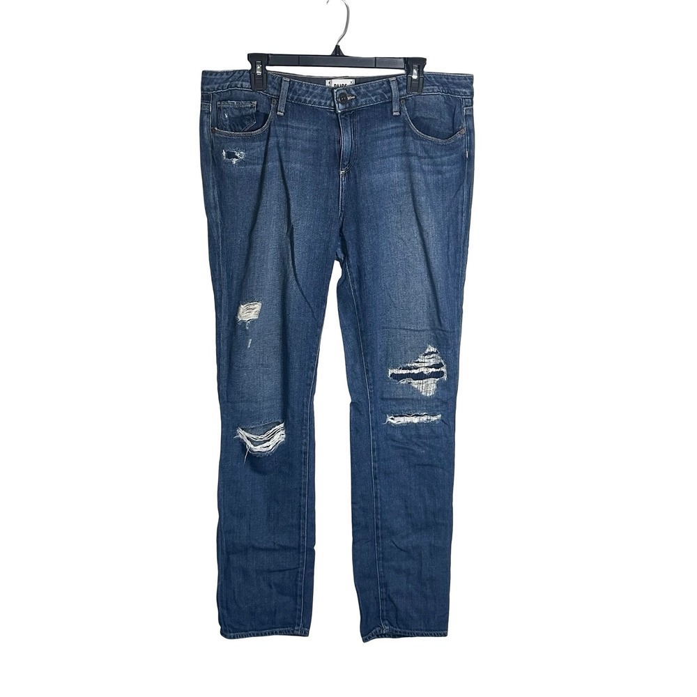 PAIGE Jimmy Jimmy Skinny Distressed Jeans Size 32 Casual Midrise Lived In